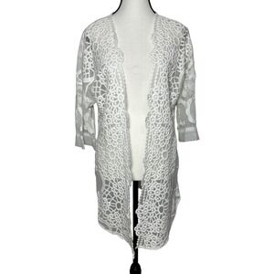 XCVI Lace Overlay Kimono Cardigan Cover Up Sheer Womens Small‎ Resort Festival